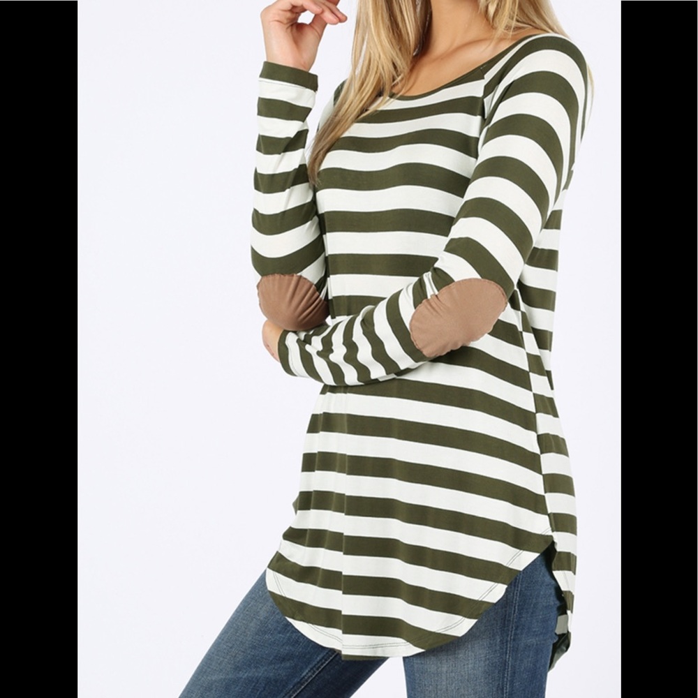 🌟🌟SALE🌟🌟Elbow Patch Sleeve Top - Picture 3 of 5
